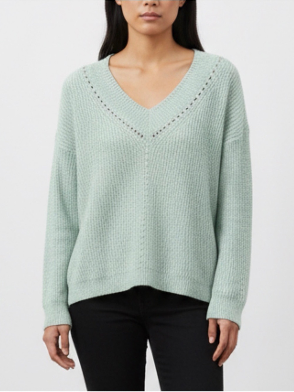 Abercrombie & Fitch V-Neck light green Sweater - Women's Lightweight Pullover